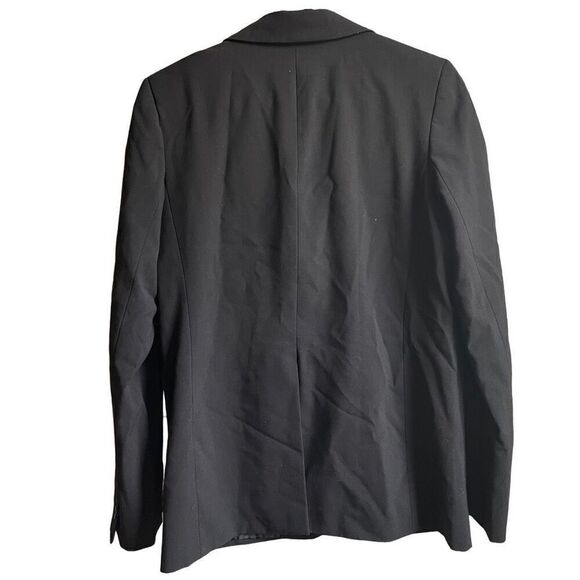 Norma Kamali Womens Blazer 8 Single Breasted Black Suit Jacket Classic Structure - Picture 2 of 7